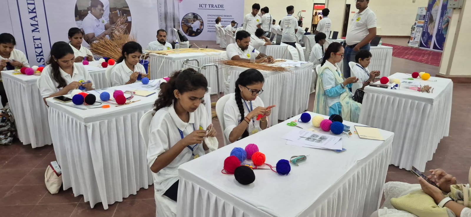 Competition in Crochet category at West Zone Regional Abilympics in Mumbai